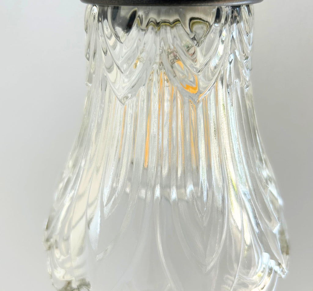 Art Deco Clear Pressed Glass Tulip Sconce