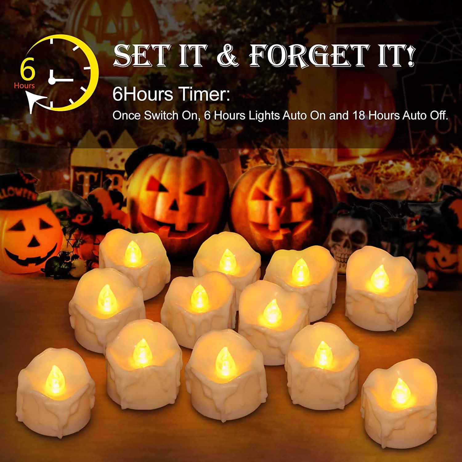 12-Pack LED Timer Candle Decoration