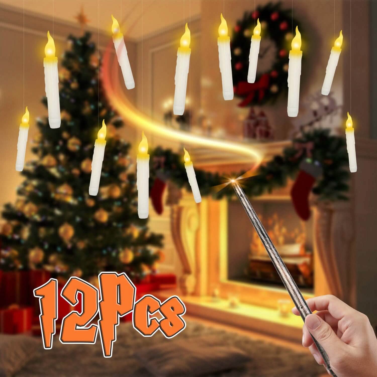 Flameless LED Magic Floating Candles 12-Pieces