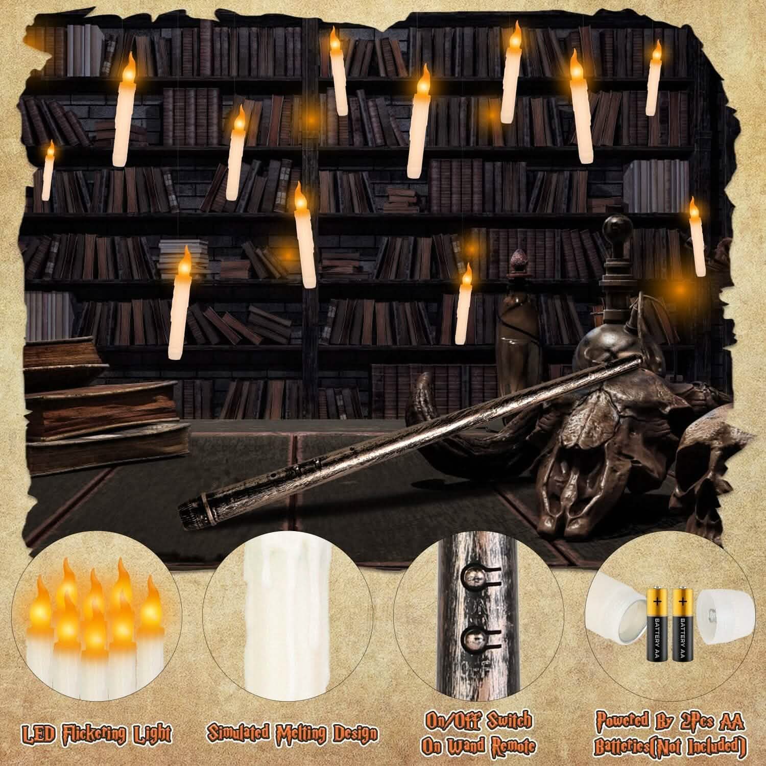 Flameless LED Magic Floating Candles 12-Pieces