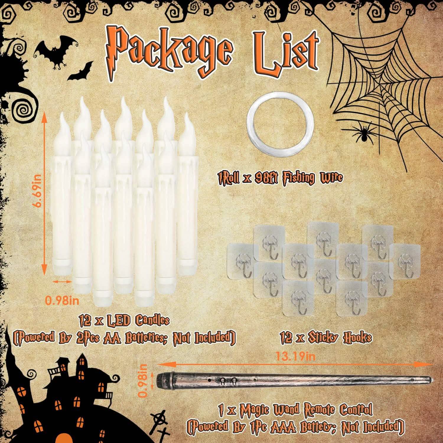 Flameless LED Magic Floating Candles 12-Pieces