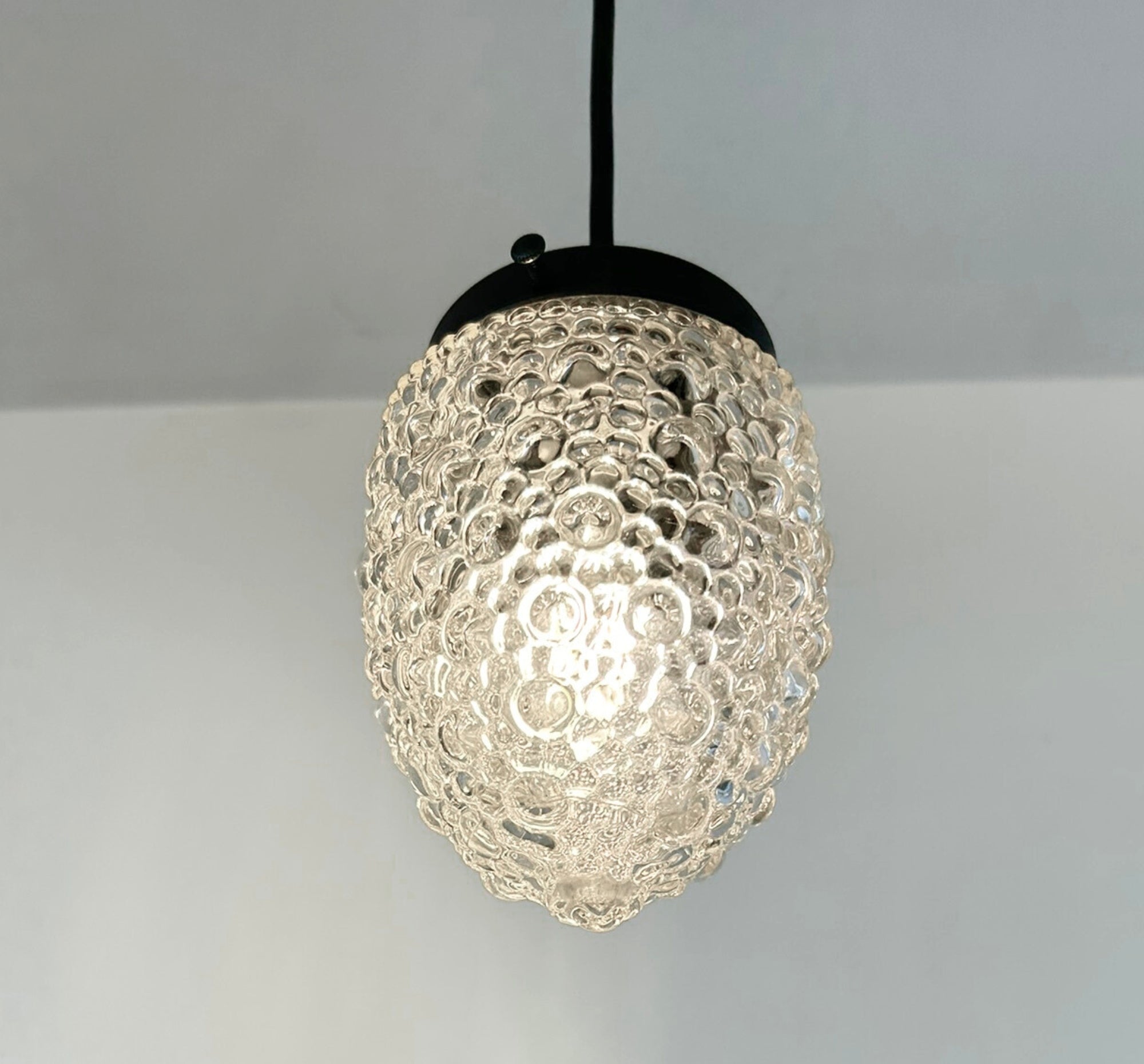 Antique Style Torpedo Tinted Teardrop Hobnail Pendant