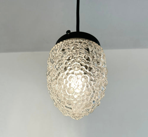 Antique Style Torpedo Tinted Teardrop Hobnail Pendant