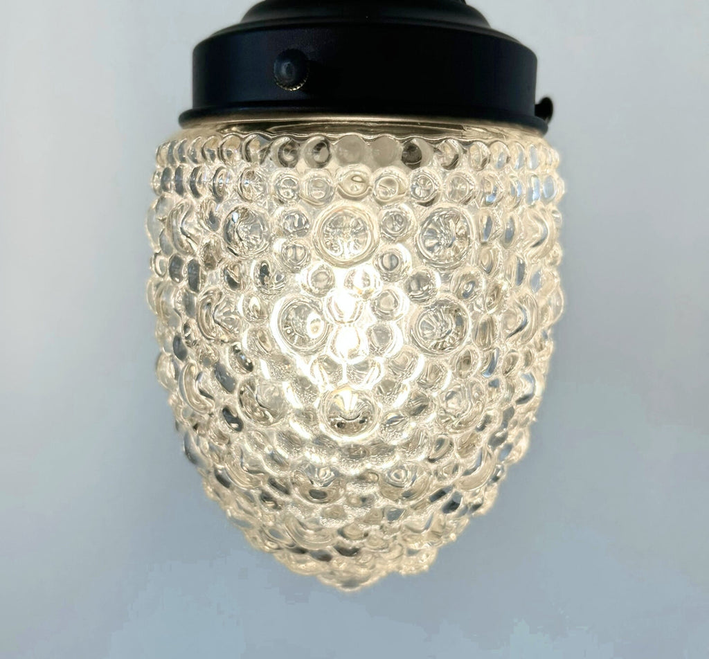 Antique Style Torpedo Tinted Teardrop Hobnail Pendant