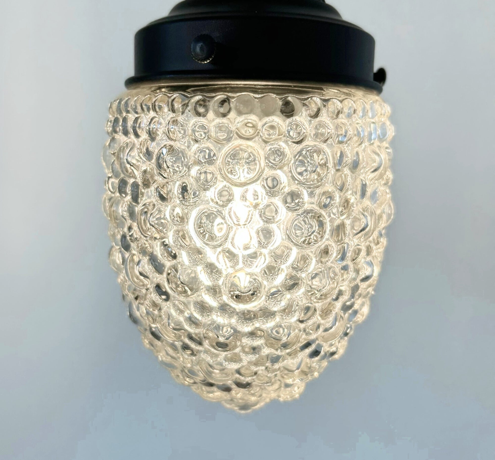 Antique Style Torpedo Tinted Teardrop Hobnail Pendant