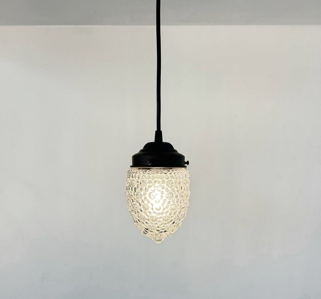Antique Style Torpedo Tinted Teardrop Hobnail Pendant