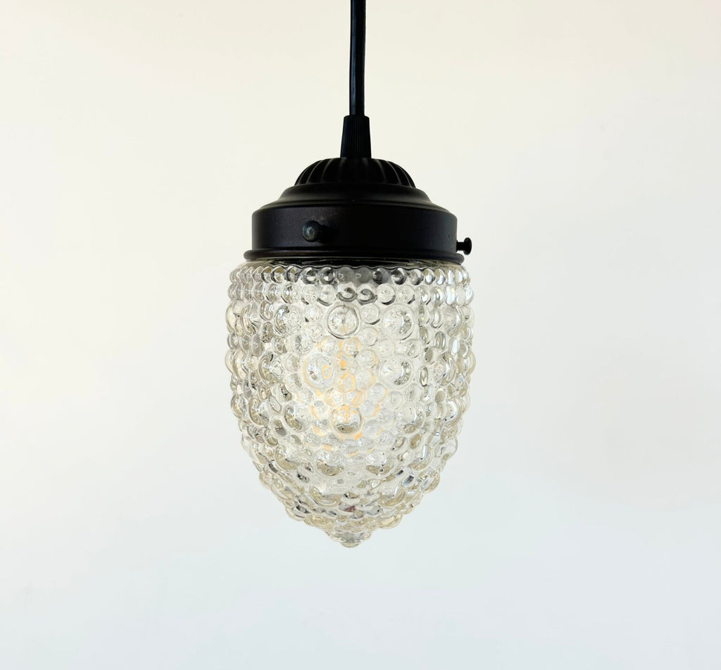 Antique Style Torpedo Tinted Teardrop Hobnail Pendant