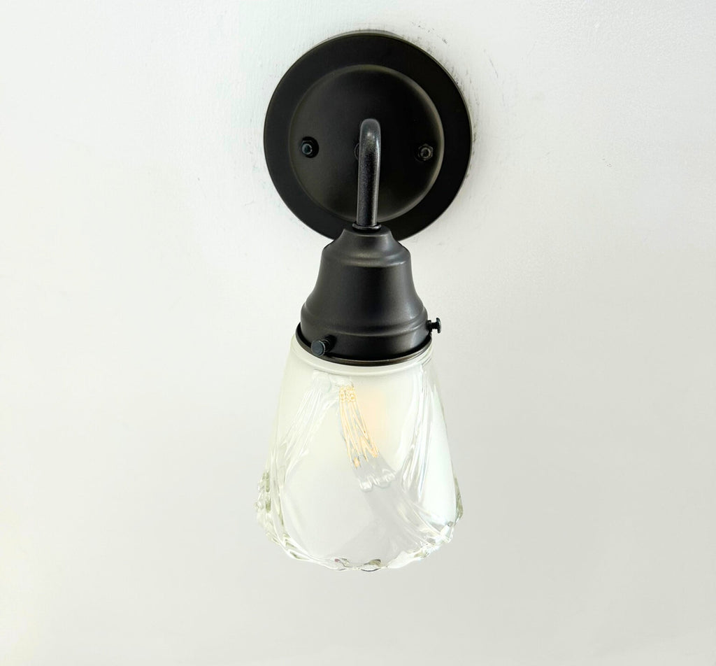 Frost and Clear Crossed Glass Wall Sconce Pendant Light