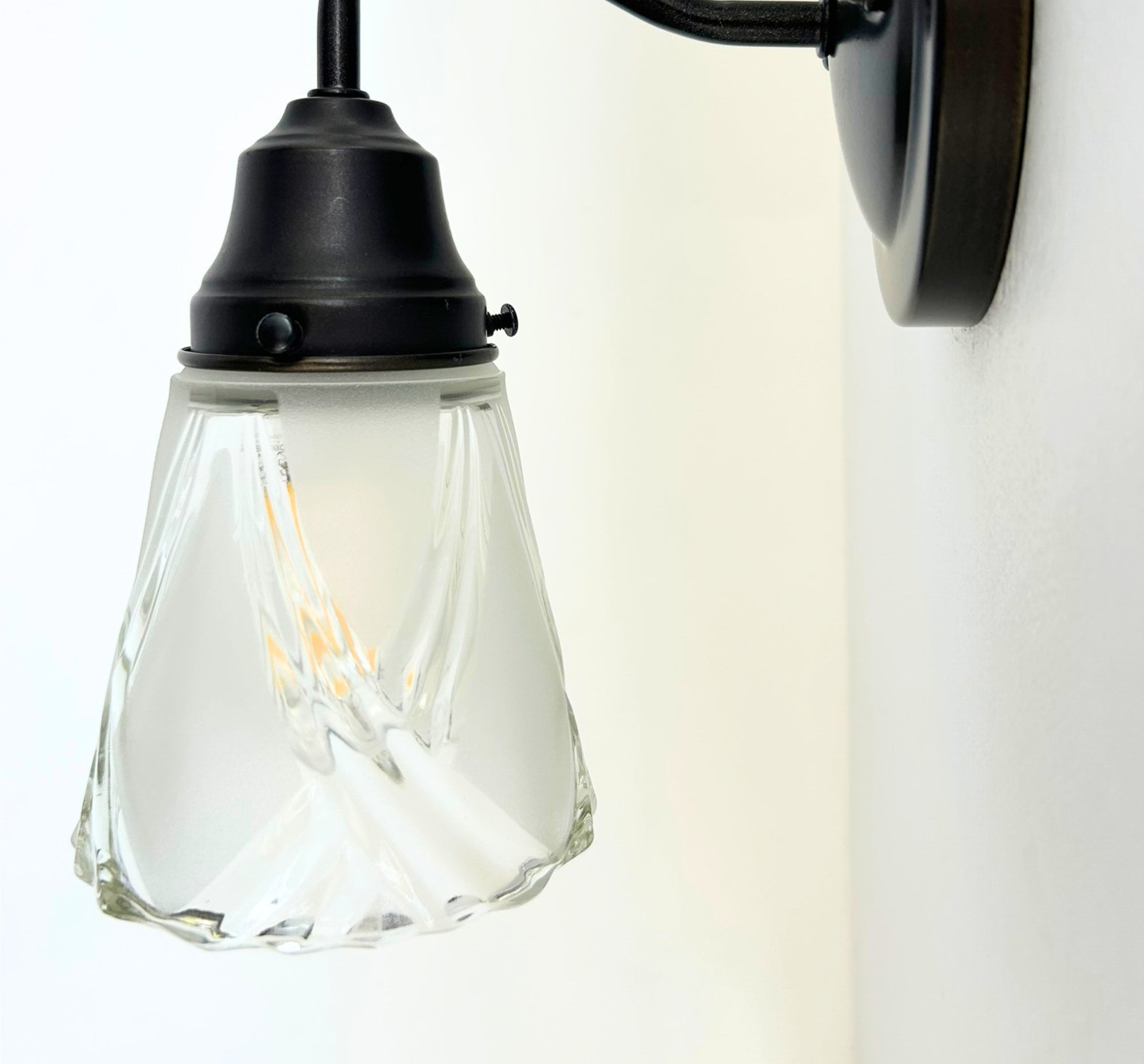 Frost and Clear Crossed Glass Wall Sconce Pendant Light