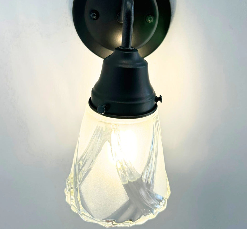 Frost and Clear Crossed Glass Wall Sconce Pendant Light