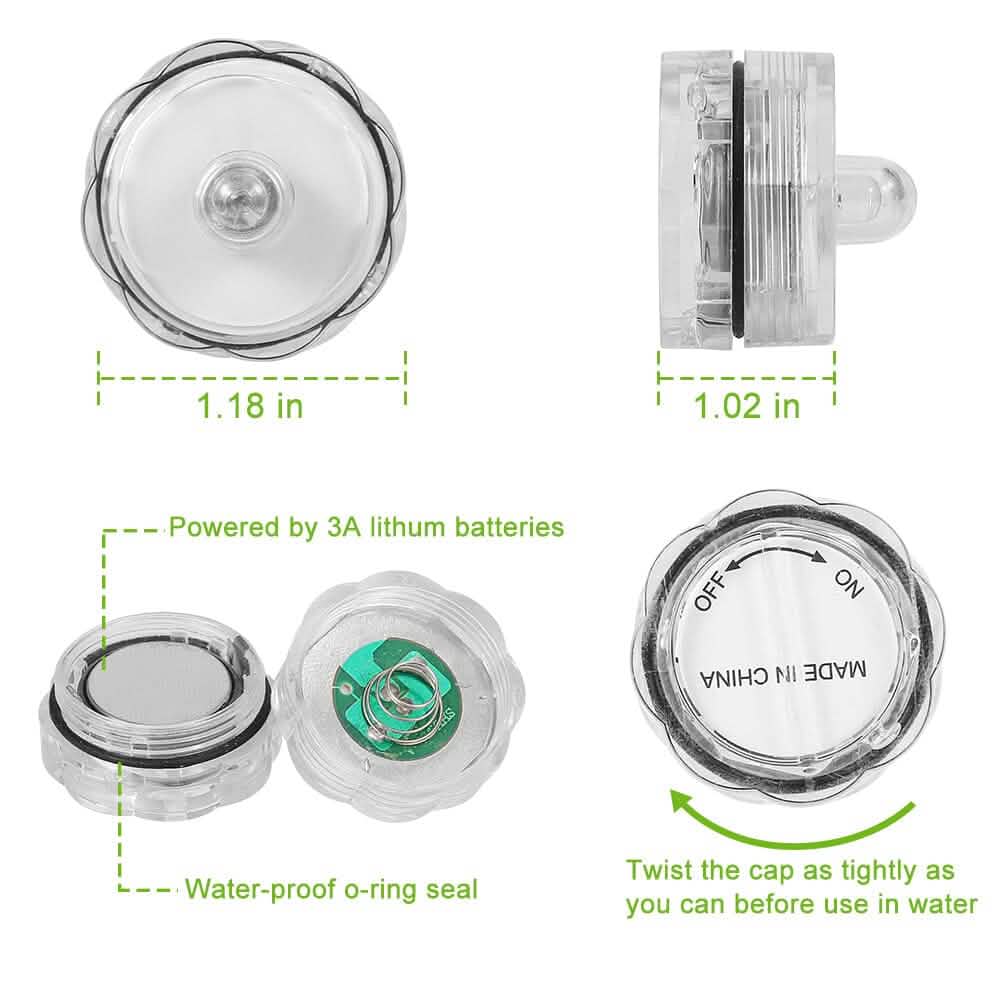 Submersible LED Candle Tea Lights 3‑Pack