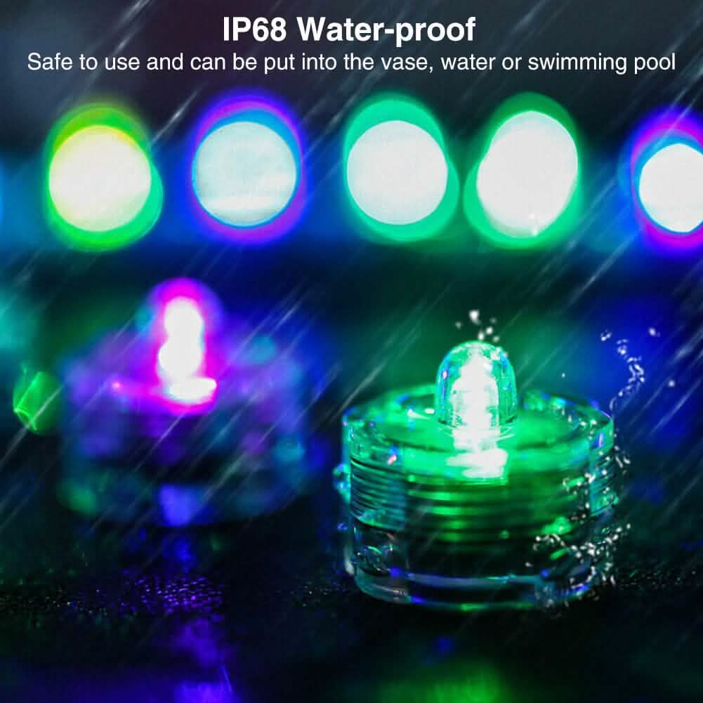 Submersible LED Candle Tea Lights 3‑Pack
