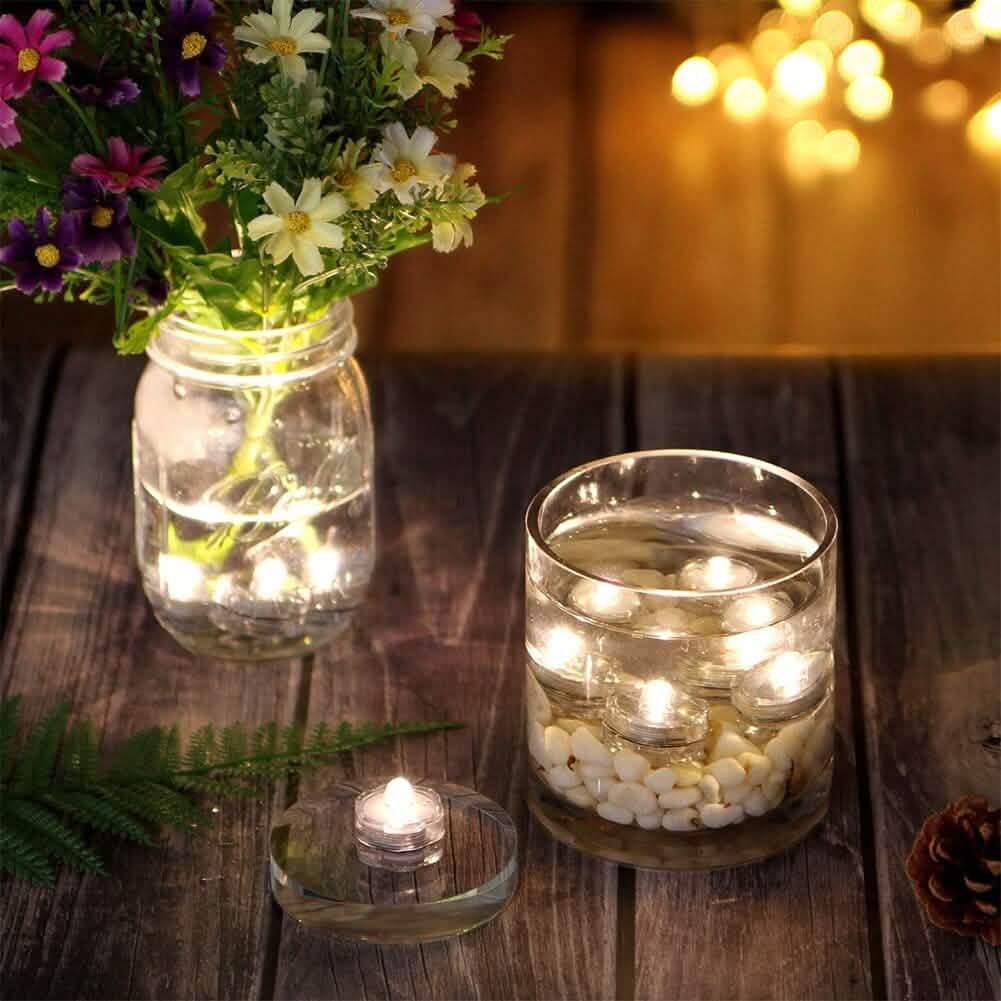 Submersible LED Candle Tea Lights 3‑Pack