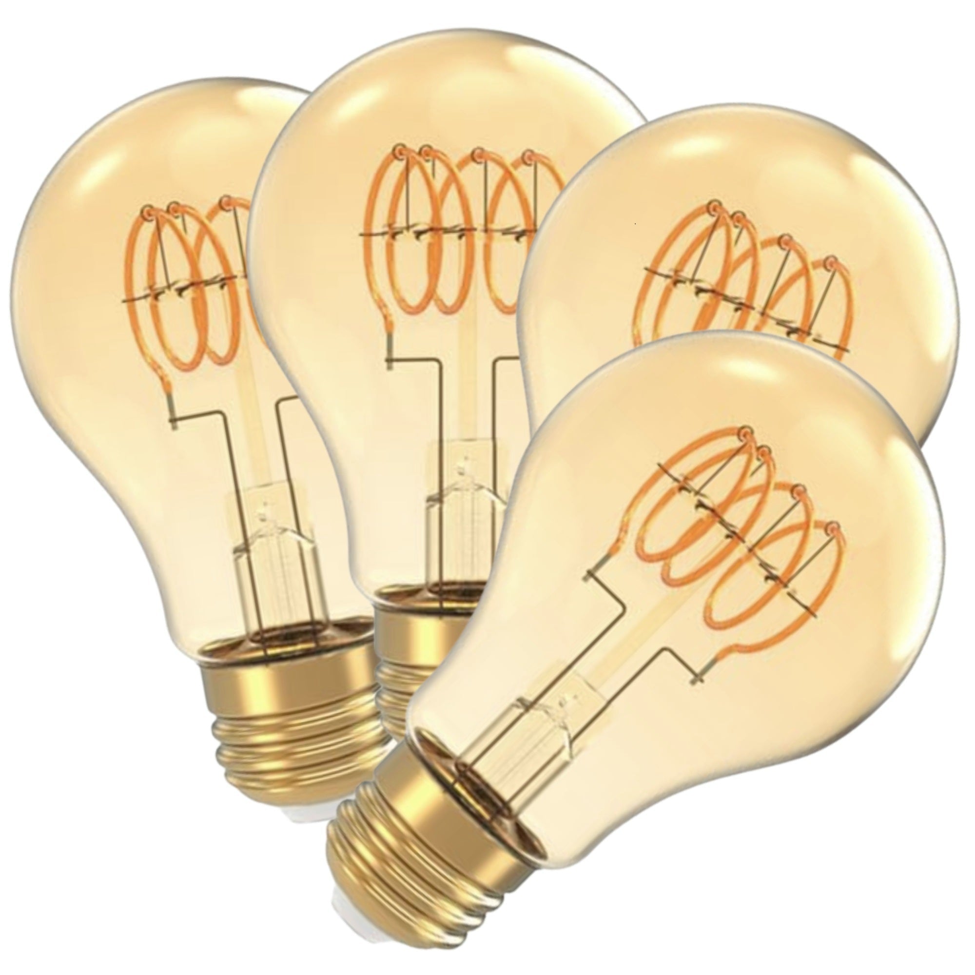 Dimmable LED Spiral Vintage 60W Eq. - 4 Pack