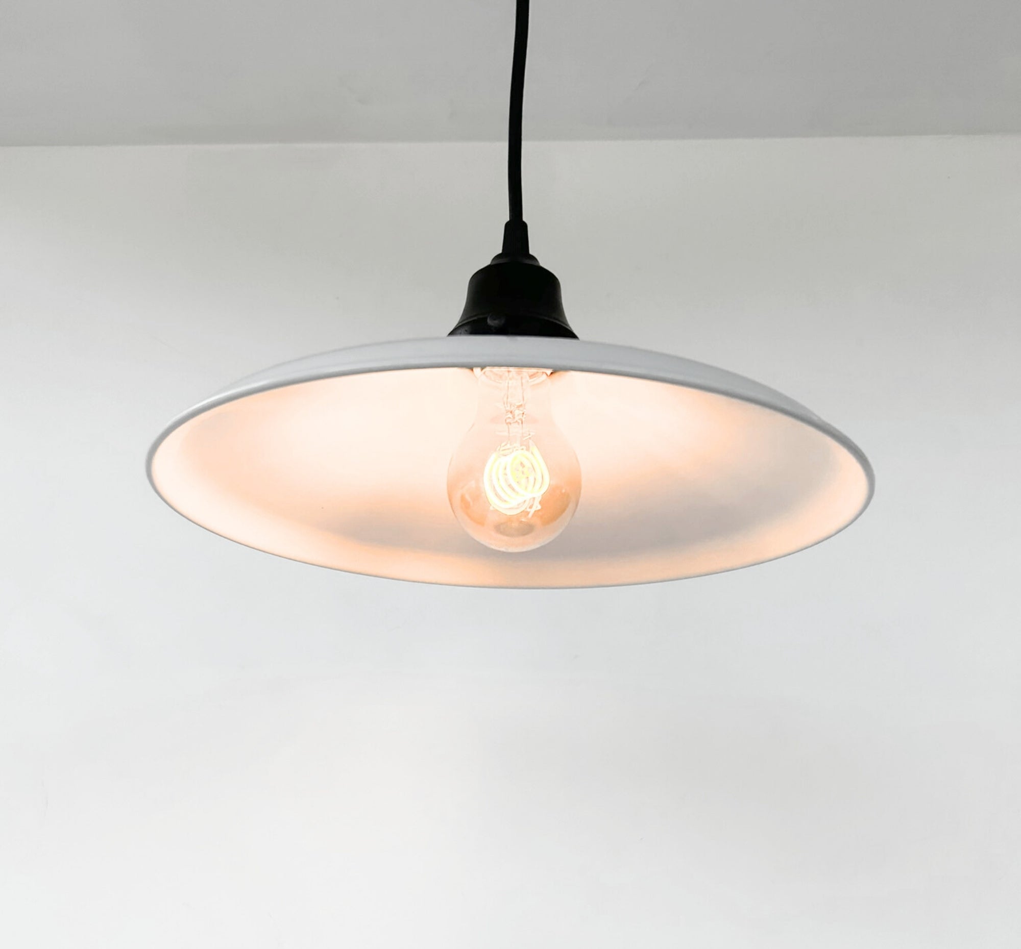 White Enamel Barn Pendant Light Farmhouse Industrial Ceiling Fixture