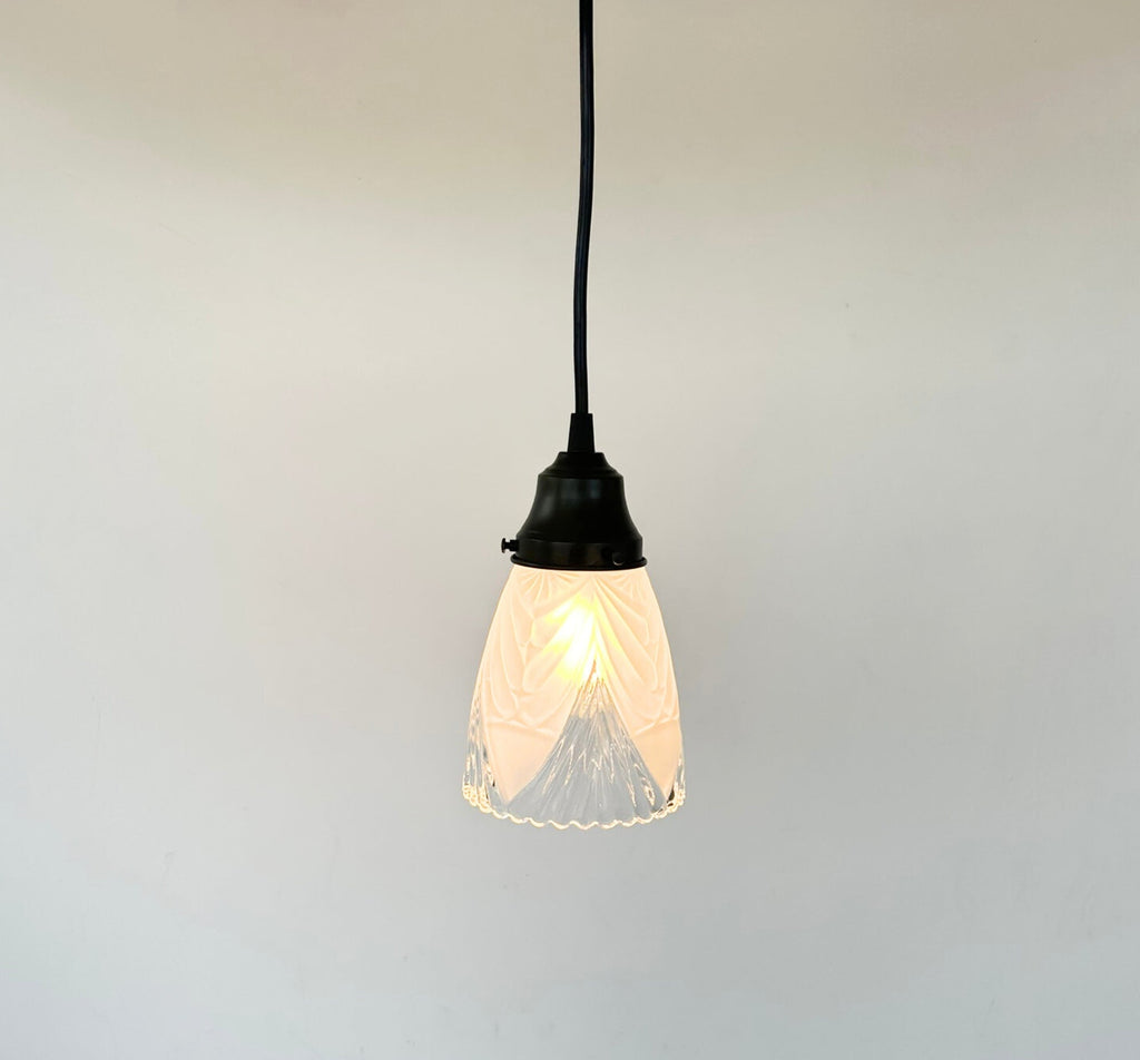 Clear And Frost Fan Ribbed Scallop Pendant Light Wall Sconce