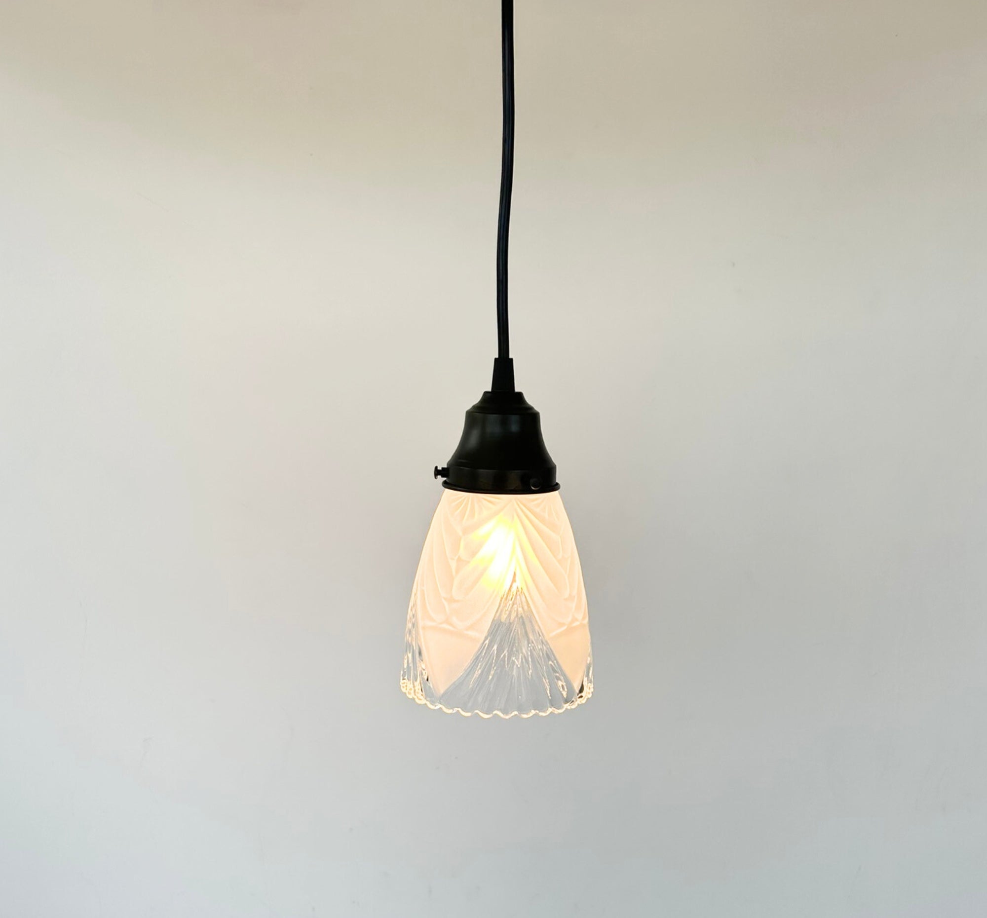 Clear And Frost Fan Ribbed Scallop Pendant Light Wall Sconce