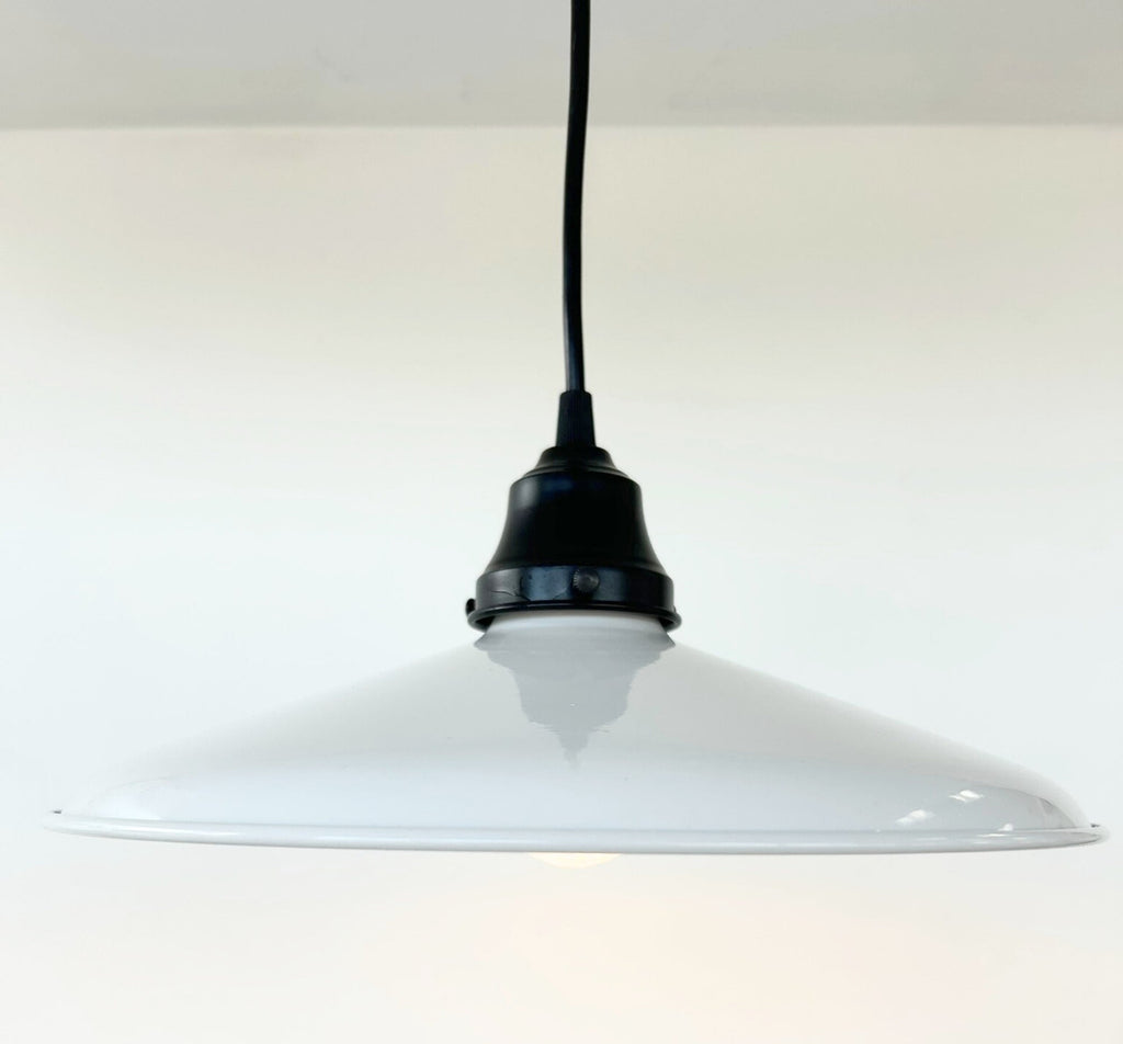 White Enamel Barn Pendant Light Farmhouse Industrial Ceiling Fixture