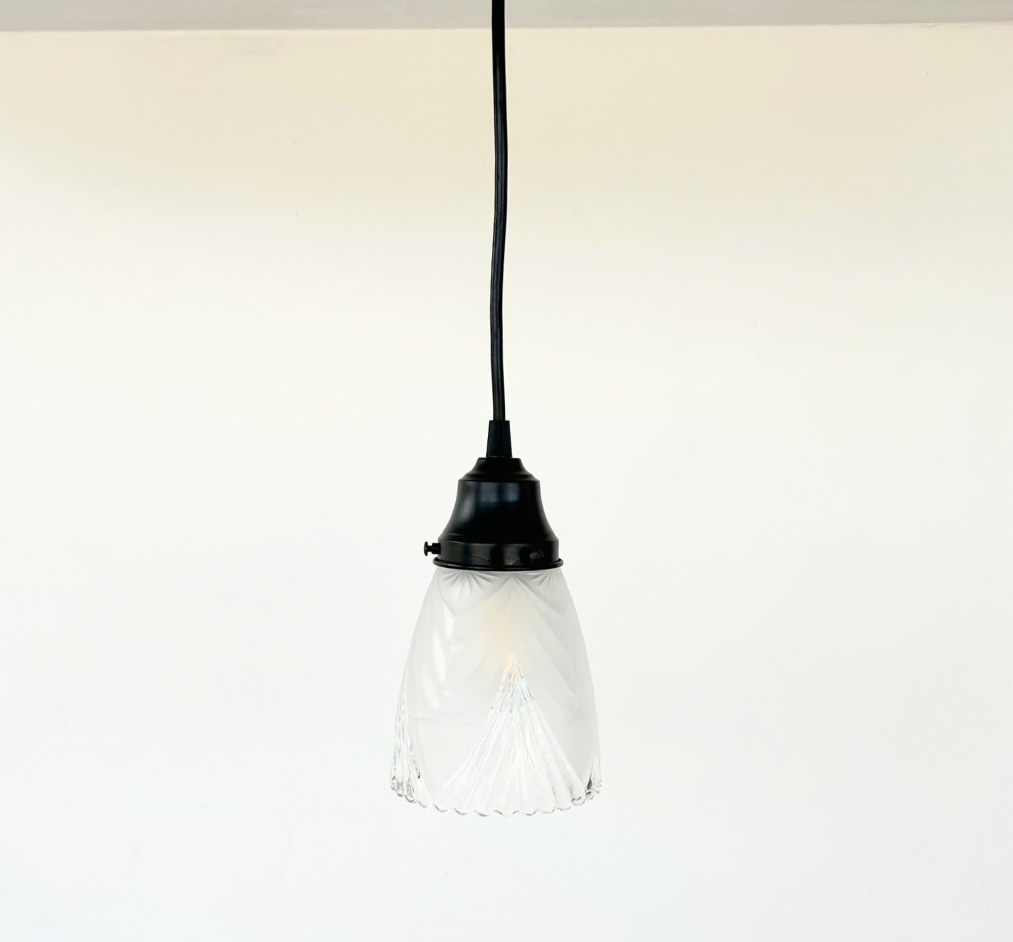Clear And Frost Fan Ribbed Scallop Pendant Light Wall Sconce