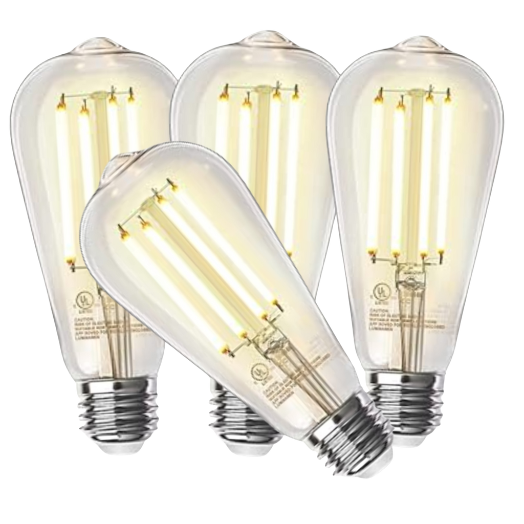 Dimmable Vintage Teardrop LED Bulbs – 4‑Pack