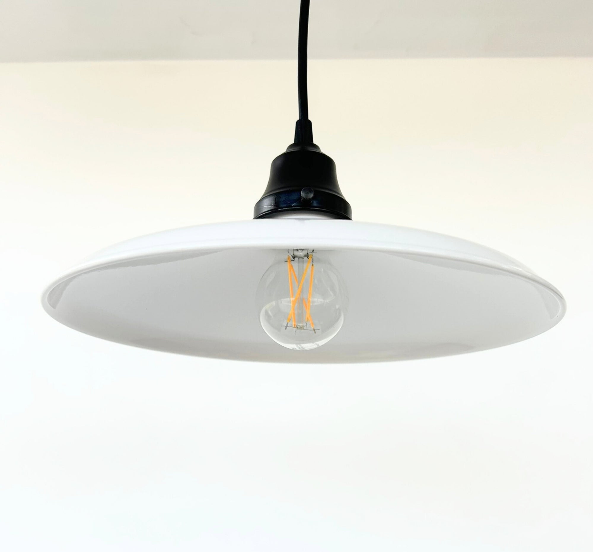 White Enamel Barn Pendant Light Farmhouse Industrial Ceiling Fixture