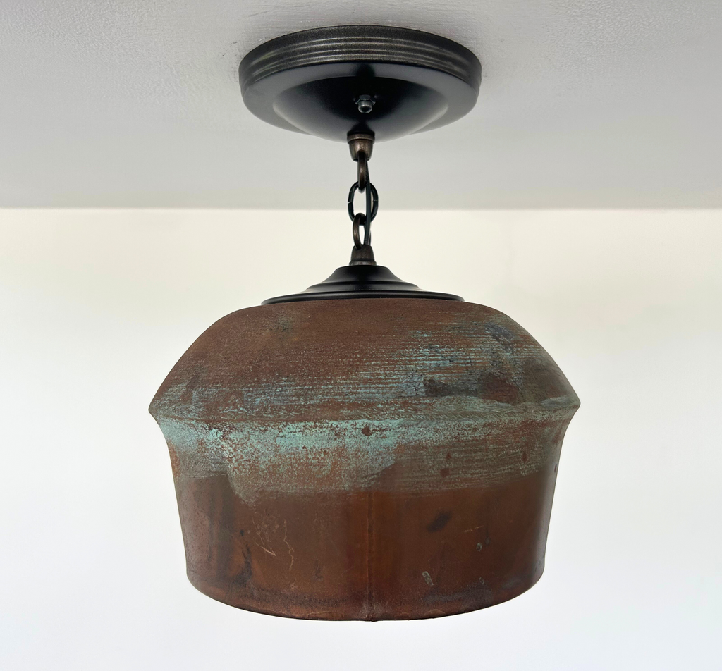 Modern Handcrafted Copper Pendant Light 8.5"