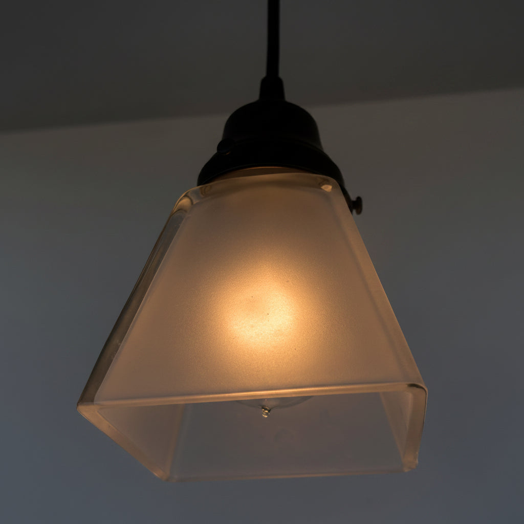 Vintage Frosted Square 1960s Pendant