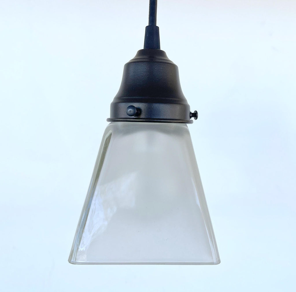 Vintage Frosted Square 1960s Pendant