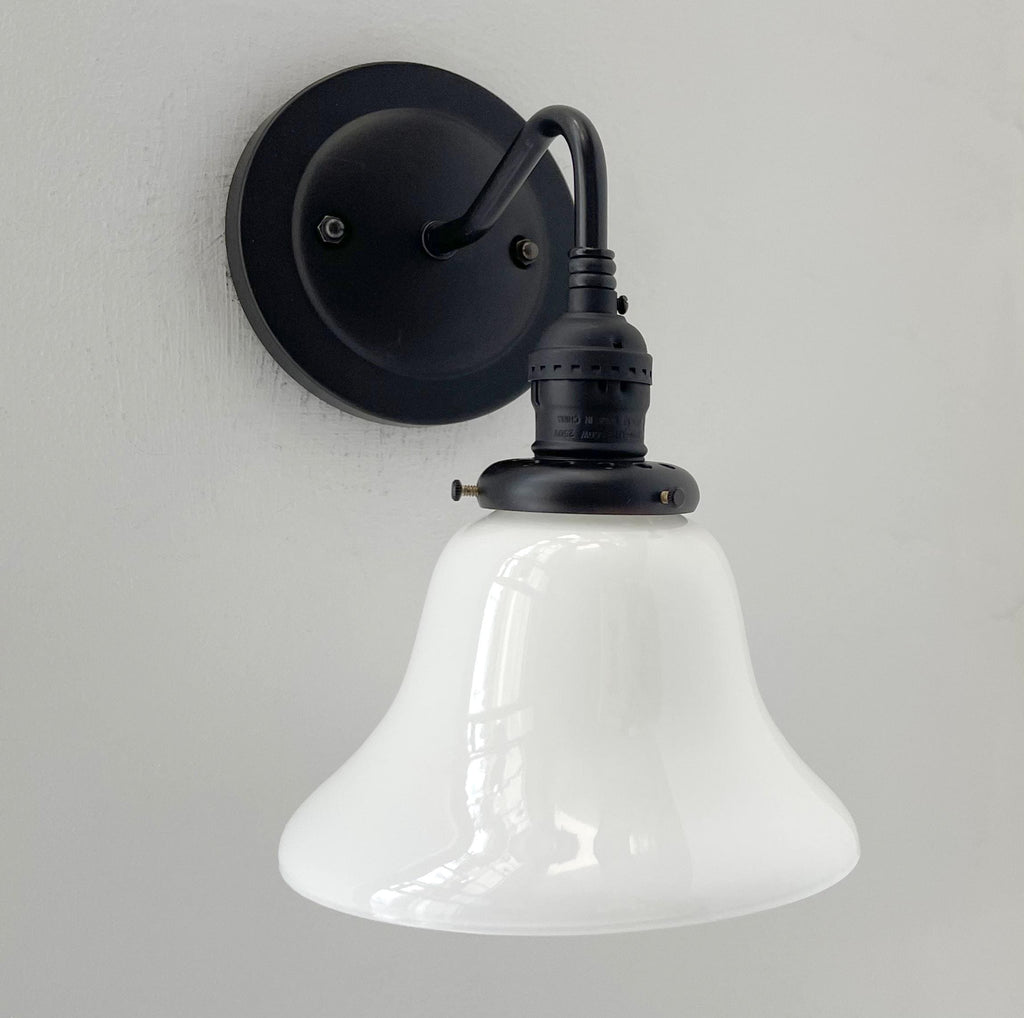 Antique 1930's Milk Glass Wall Sconce Lighting