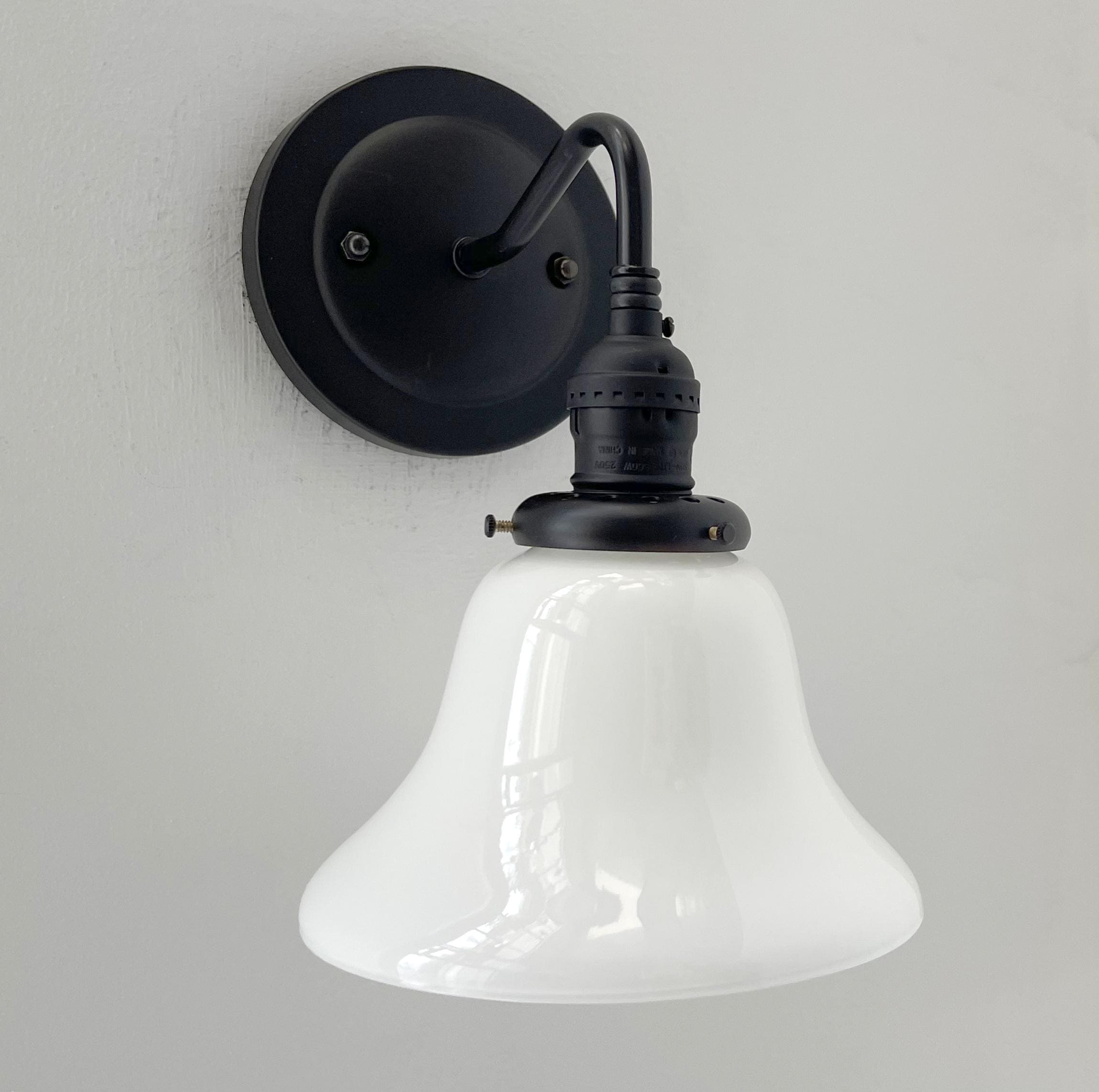 Antique 1930's Milk Glass Wall Sconce Lighting