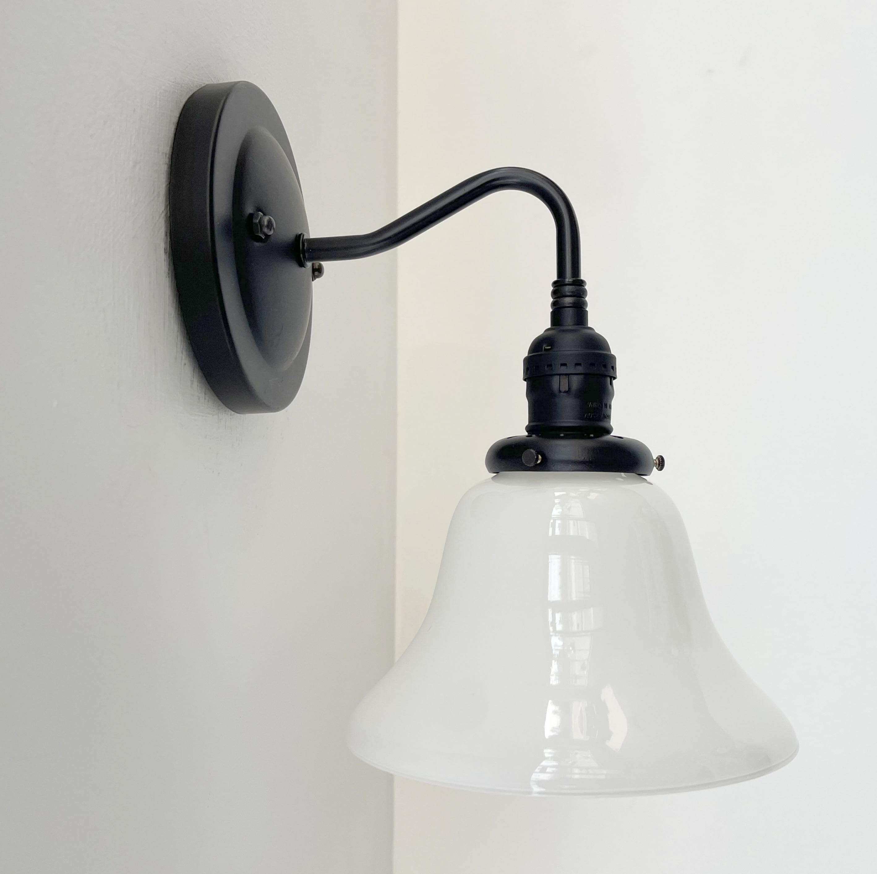 Antique 1930's Milk Glass Wall Sconce Lighting