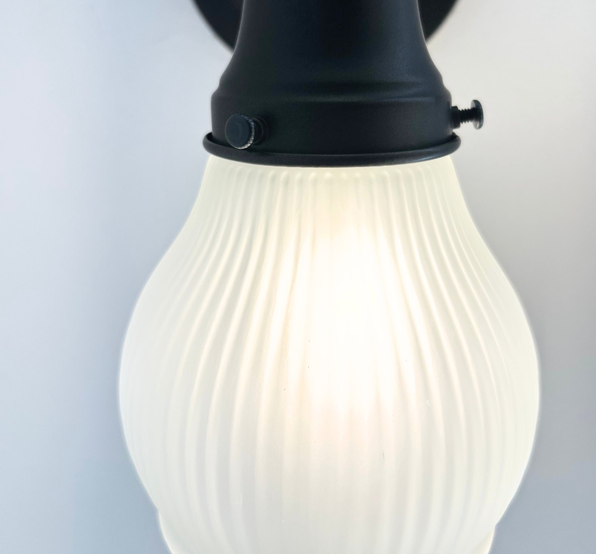 Holophane Fluted Pear Frosted Glass Sconce