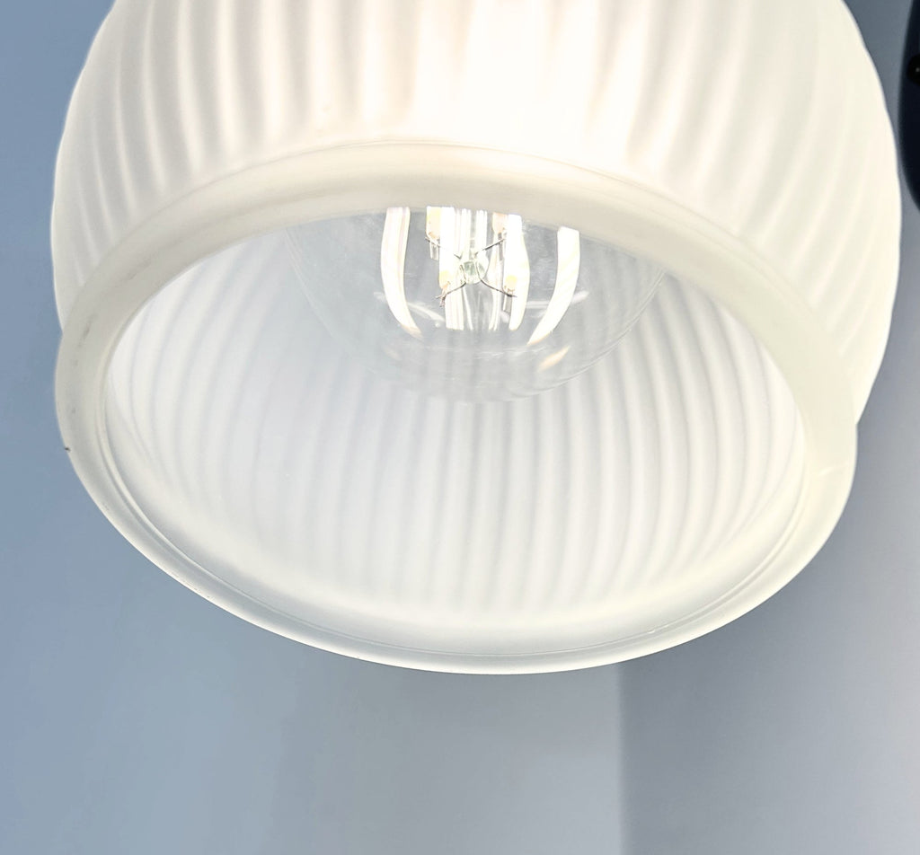 Holophane Fluted Pear Frosted Glass Sconce