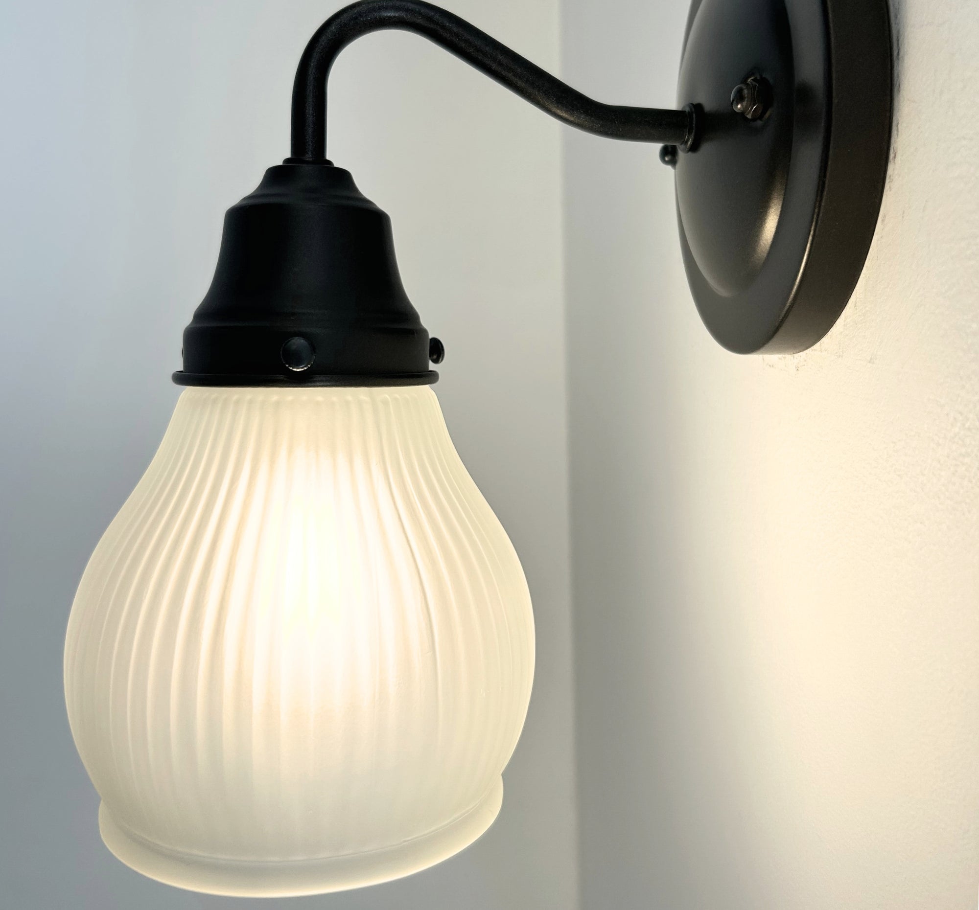 Holophane Fluted Pear Frosted Glass Sconce
