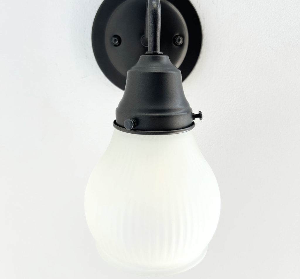 Holophane Fluted Pear Frosted Glass Sconce