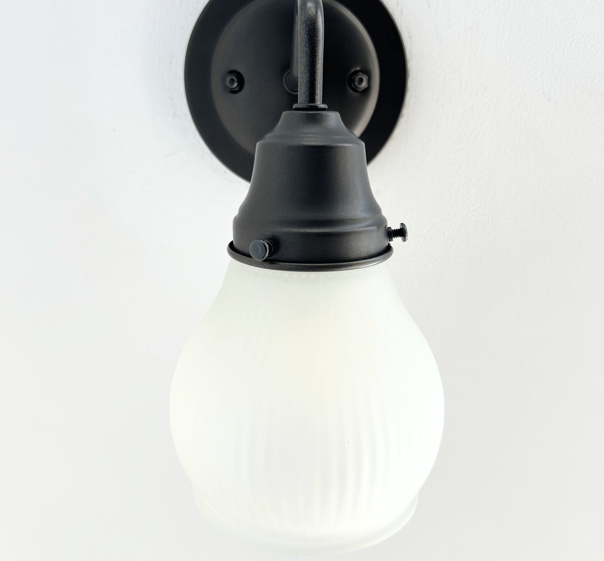 Holophane Fluted Pear Frosted Glass Sconce