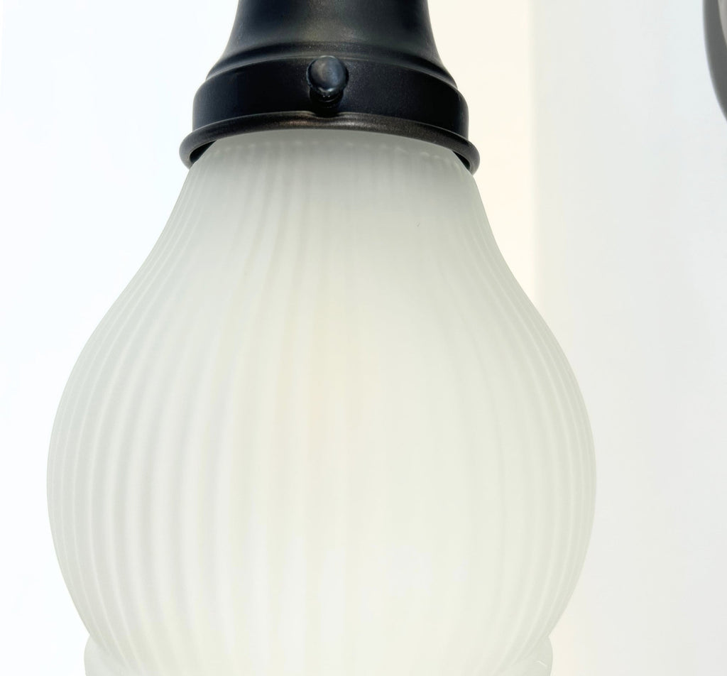 Holophane Fluted Pear Frosted Glass Sconce