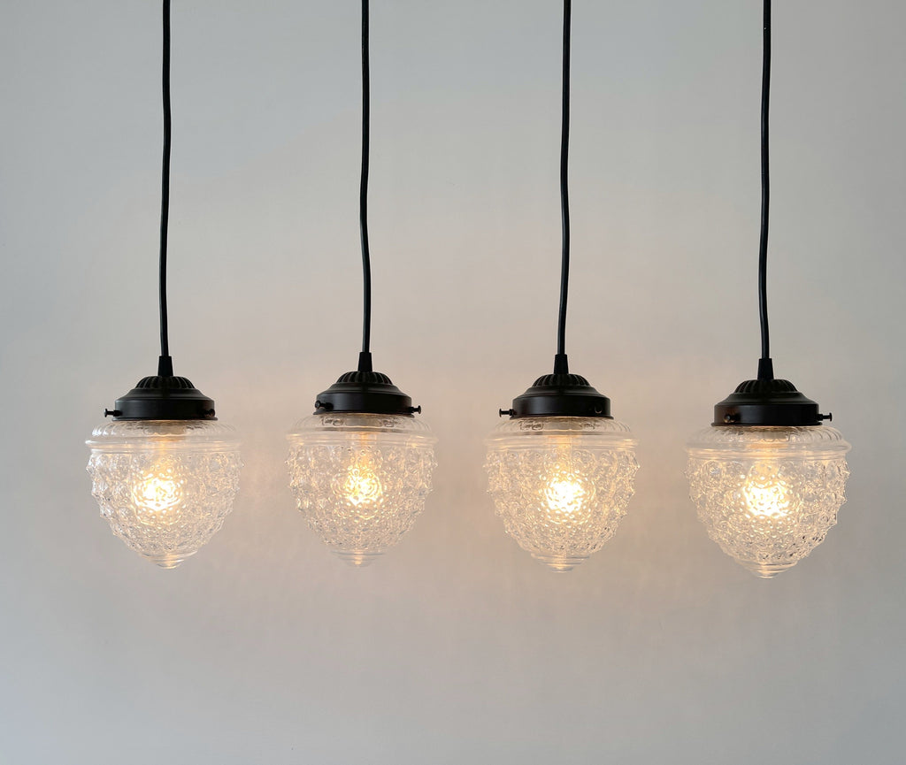 Antique Glass Rectangular Dining Pendant Light