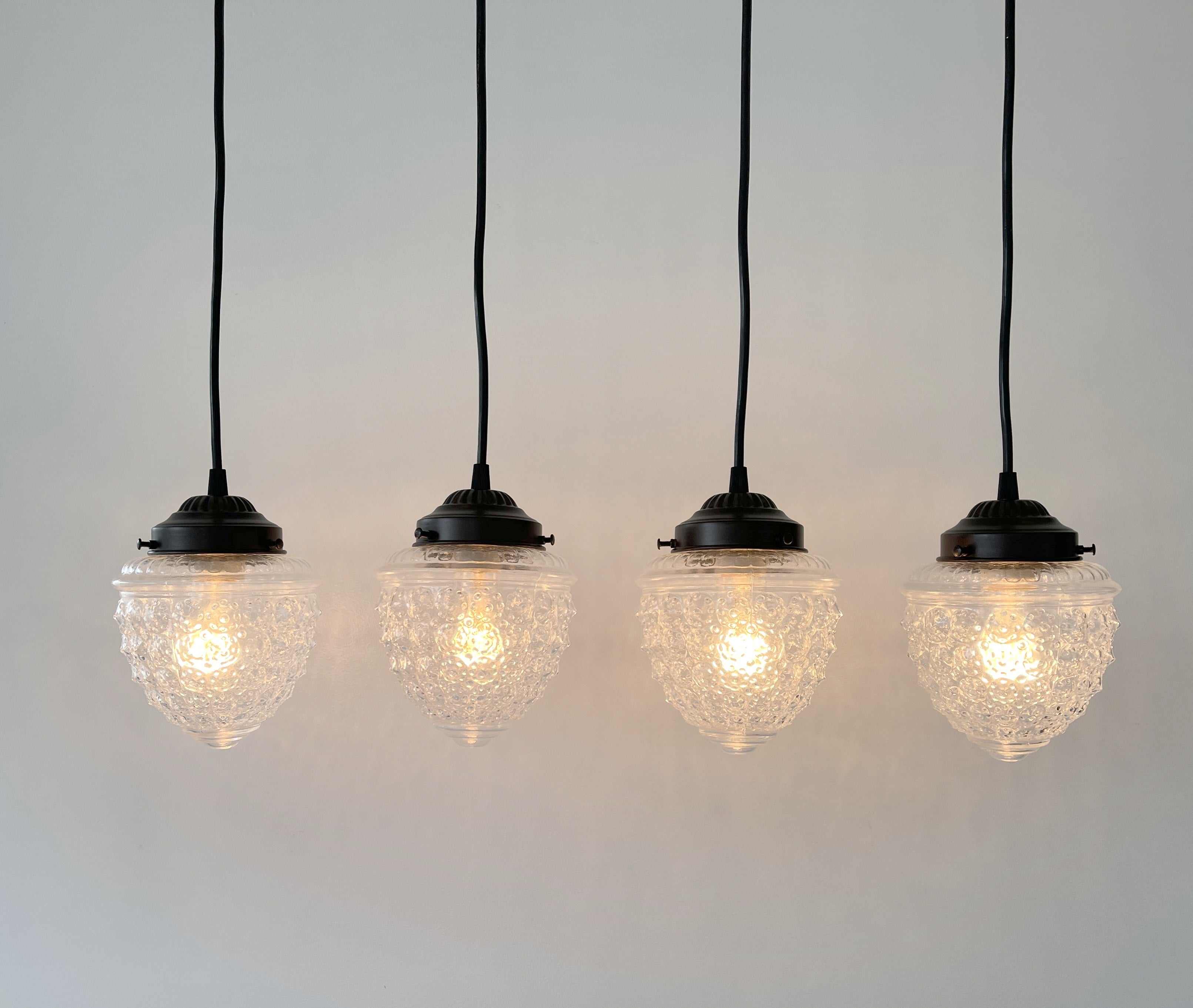 Antique Glass Rectangular Dining Pendant Light