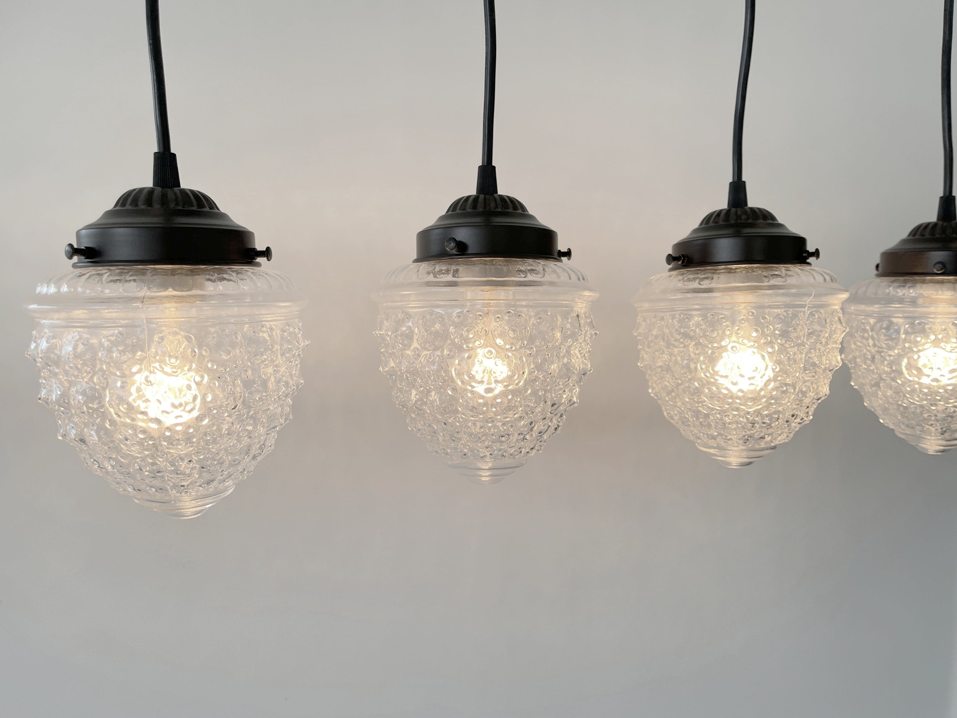 Antique Glass Rectangular Dining Pendant Light