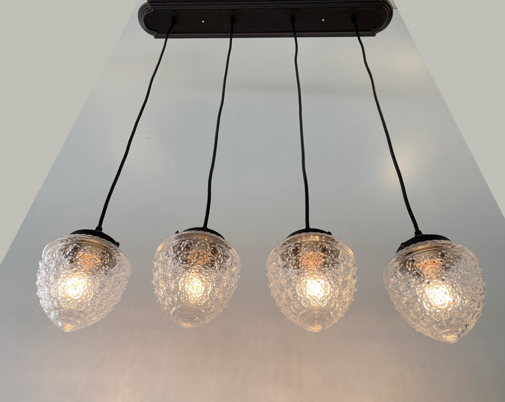 Antique Glass Rectangular Dining Pendant Light