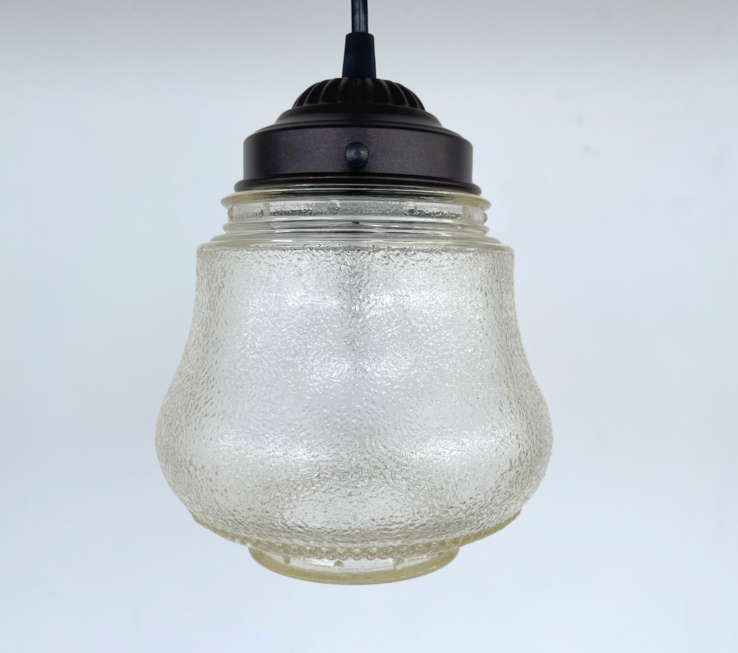 Amber Antique 1960's Glass Pendant Light