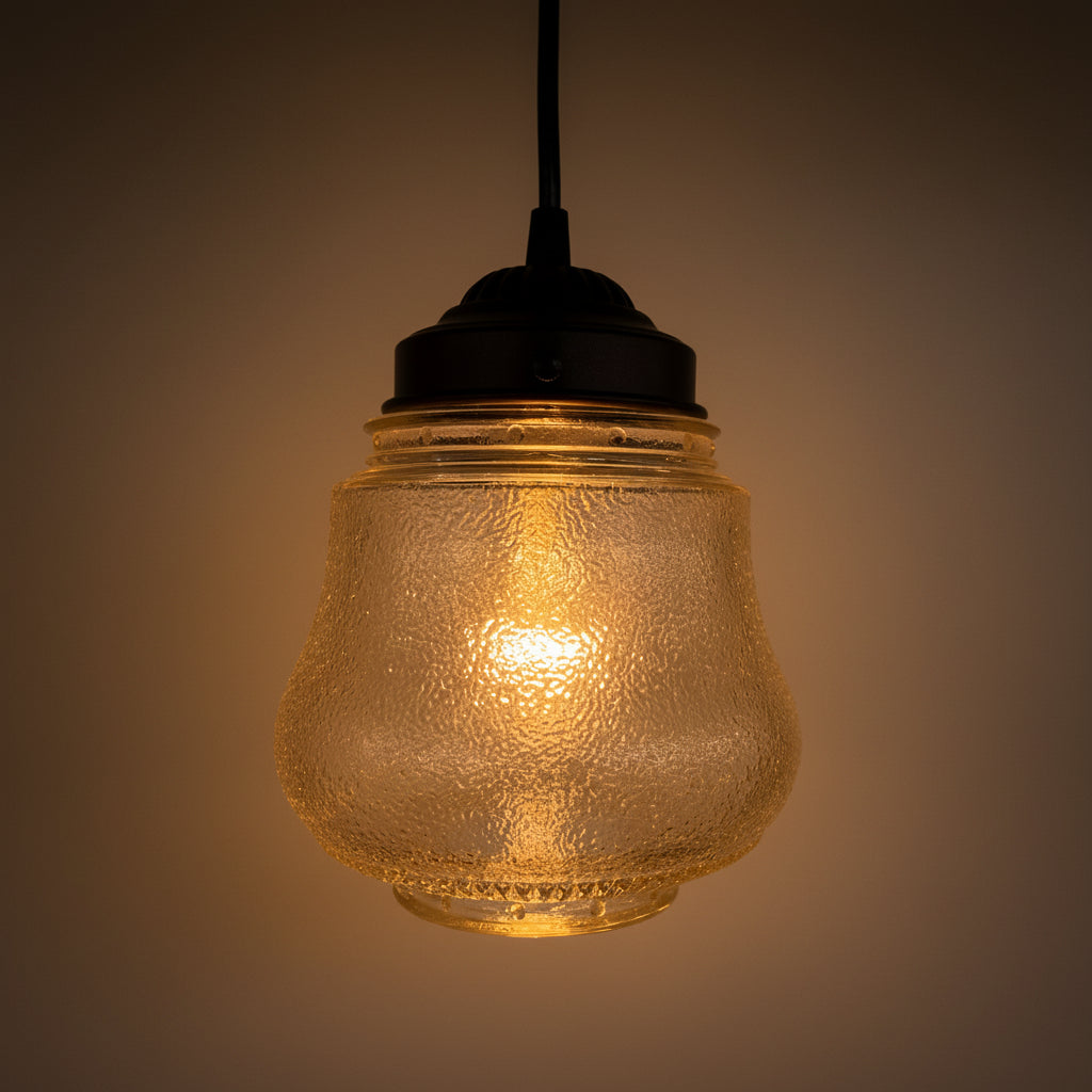 Amber Antique 1960's Glass Pendant Light