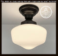 Modern Milk Glass Schoolhouse Ceiling Light 8"