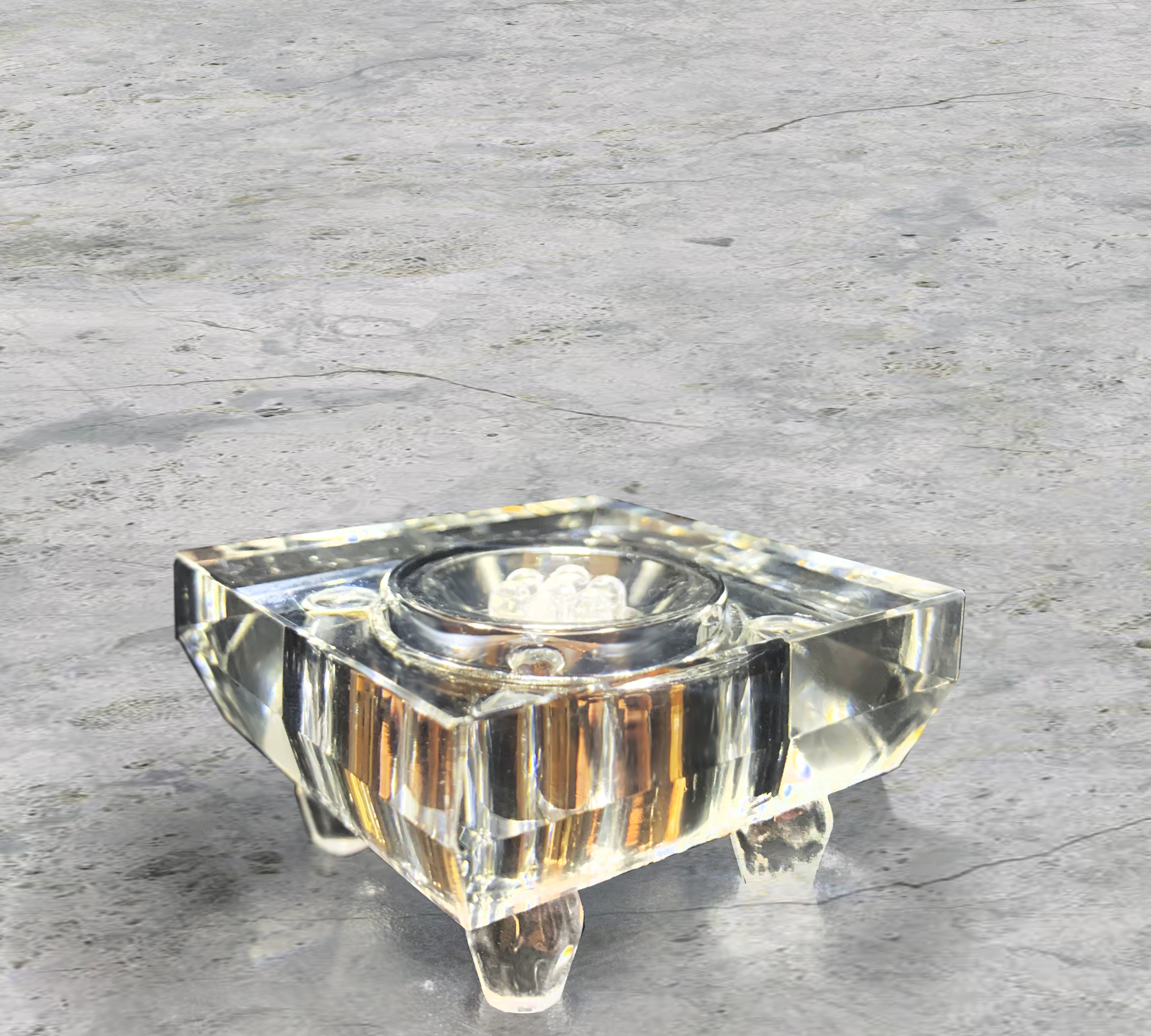Small Crystal Light Base Clear Finish