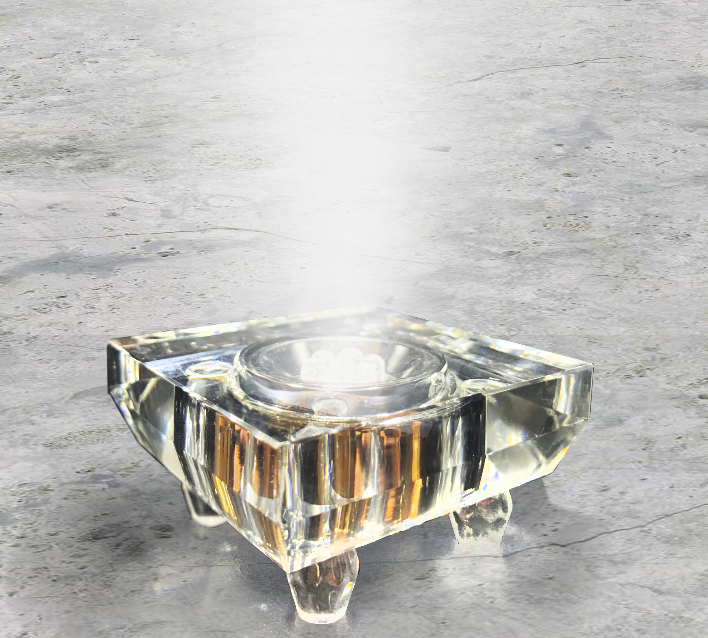Small Crystal Light Base Clear Finish