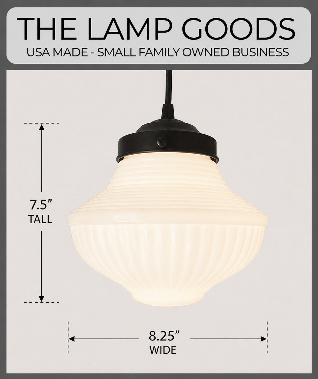 Vintage Traditional Milk Glass Pendant Light