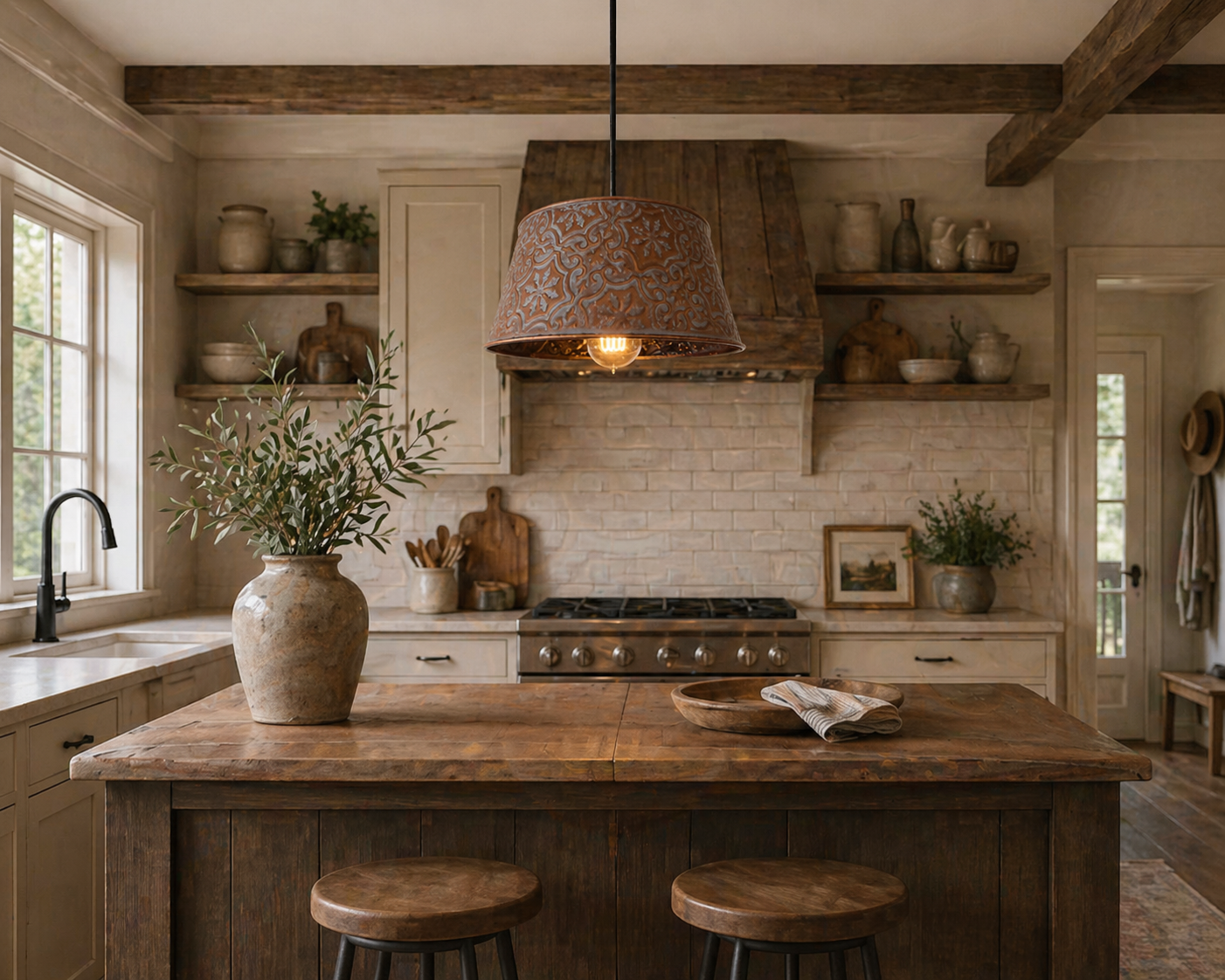 Farmhouse Copper Pendant Ceiling Light