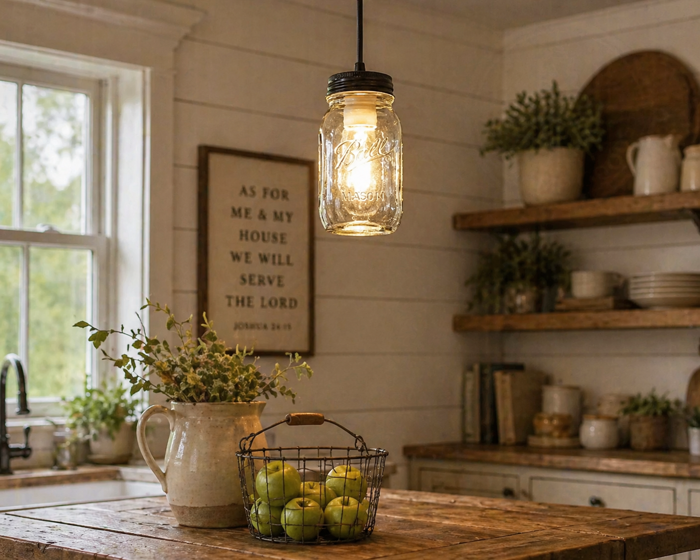 Mason Jar Pendant Light Quart