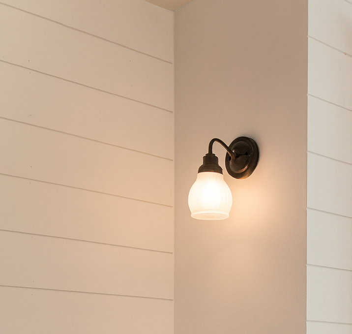 Holophane Fluted Pear Frosted Glass Sconce